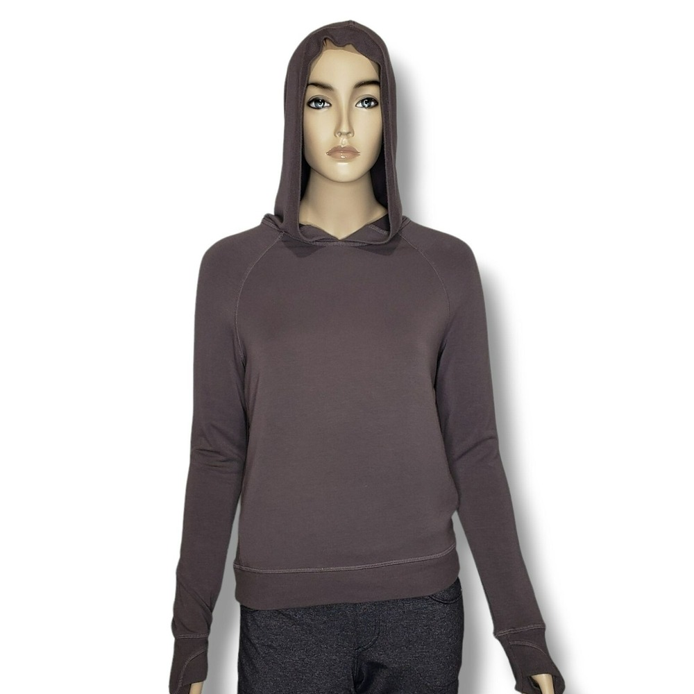 Athleta Criss Cross‎ Back Hoodie Womens XXS Gray Hooded Sweatshirt Modal